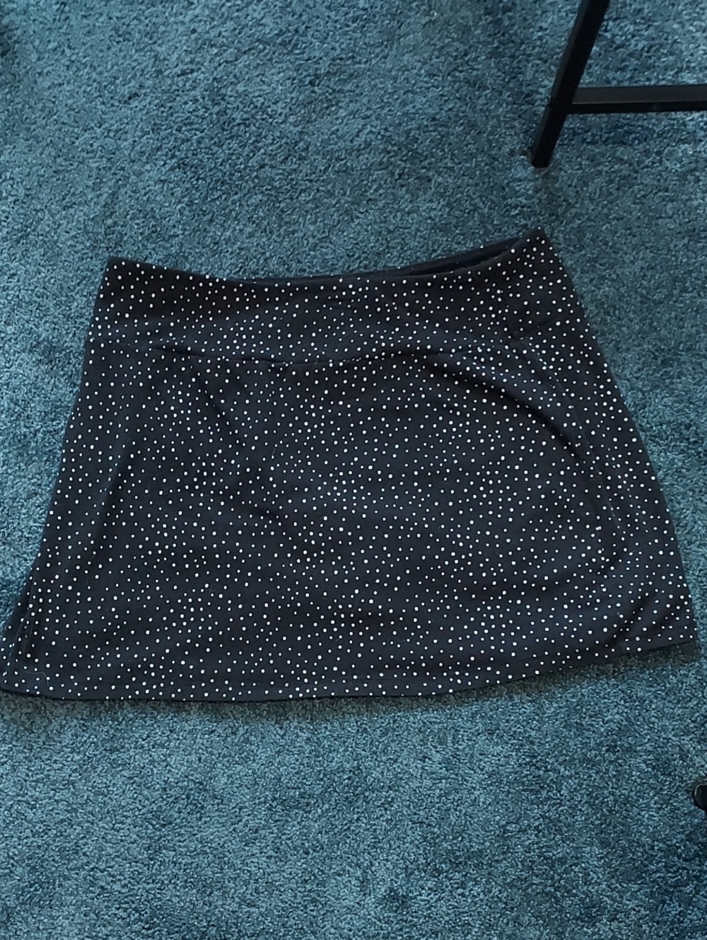 Coral Bay Black Mini Skirt with White Polka Dots
